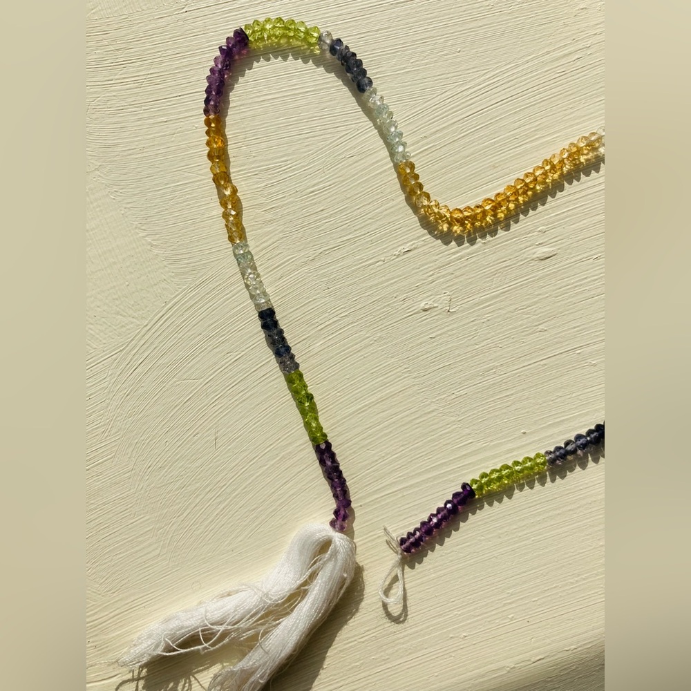 Strand of Multi-Color Rondelle Gemstone Beads - Picture 2 of 8